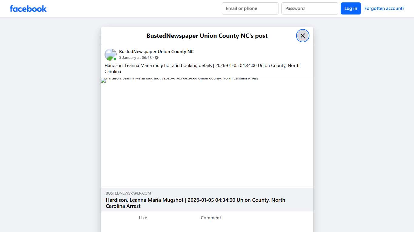 Hardison, Leanna Maria... - BustedNewspaper Union County NC | Facebook